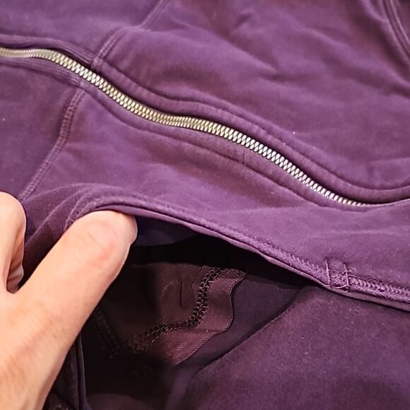Purple zip up hooded Jacket w/ thumb holes SizeS - Picture 4 of 6
